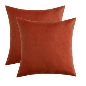 Burnt Orange/Rust Indoor Outdoor Pillow Covers 17" x 17"